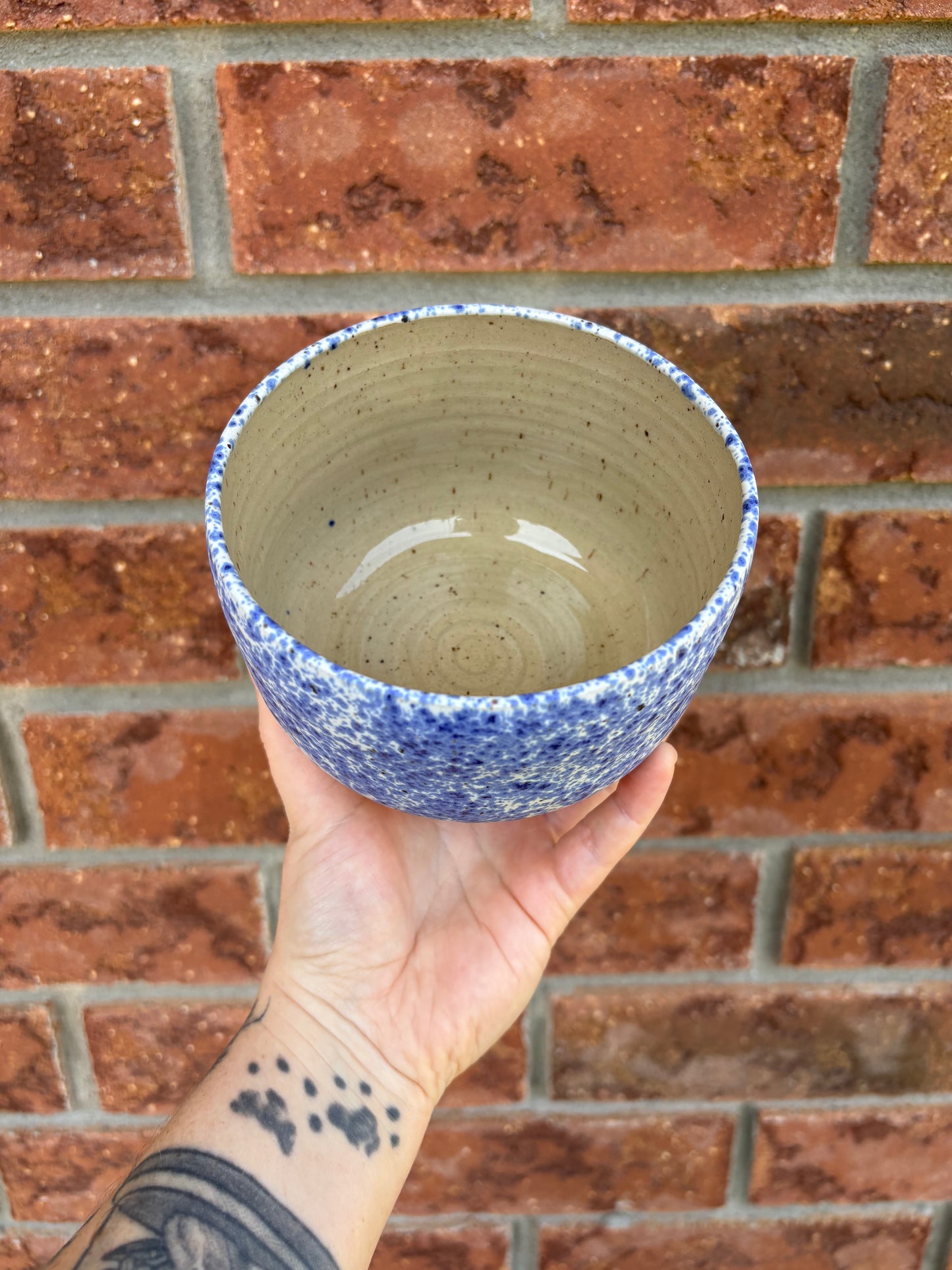 spotty blue - cereal bowl