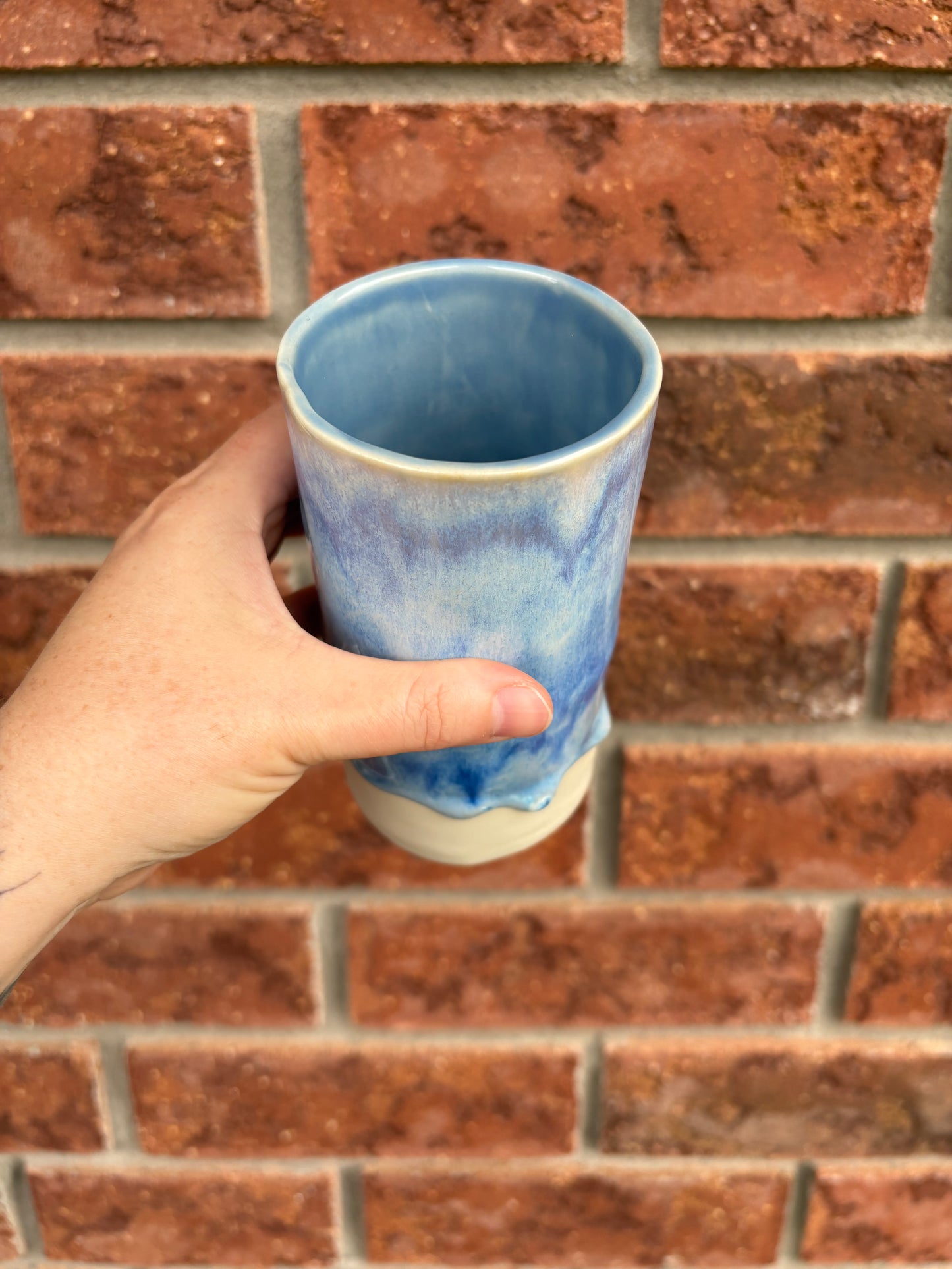drippy blue cup - 14oz