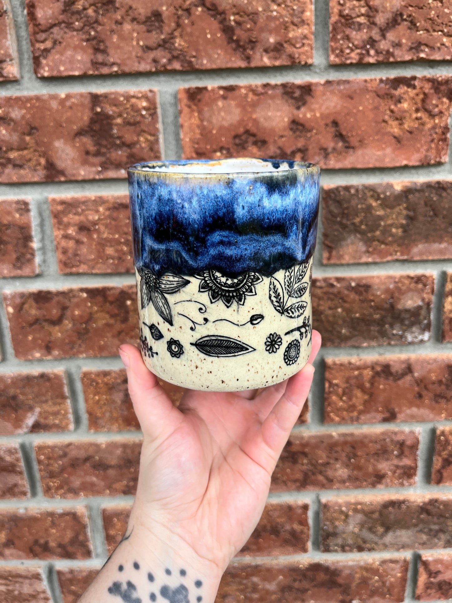 floral doodles - 18oz