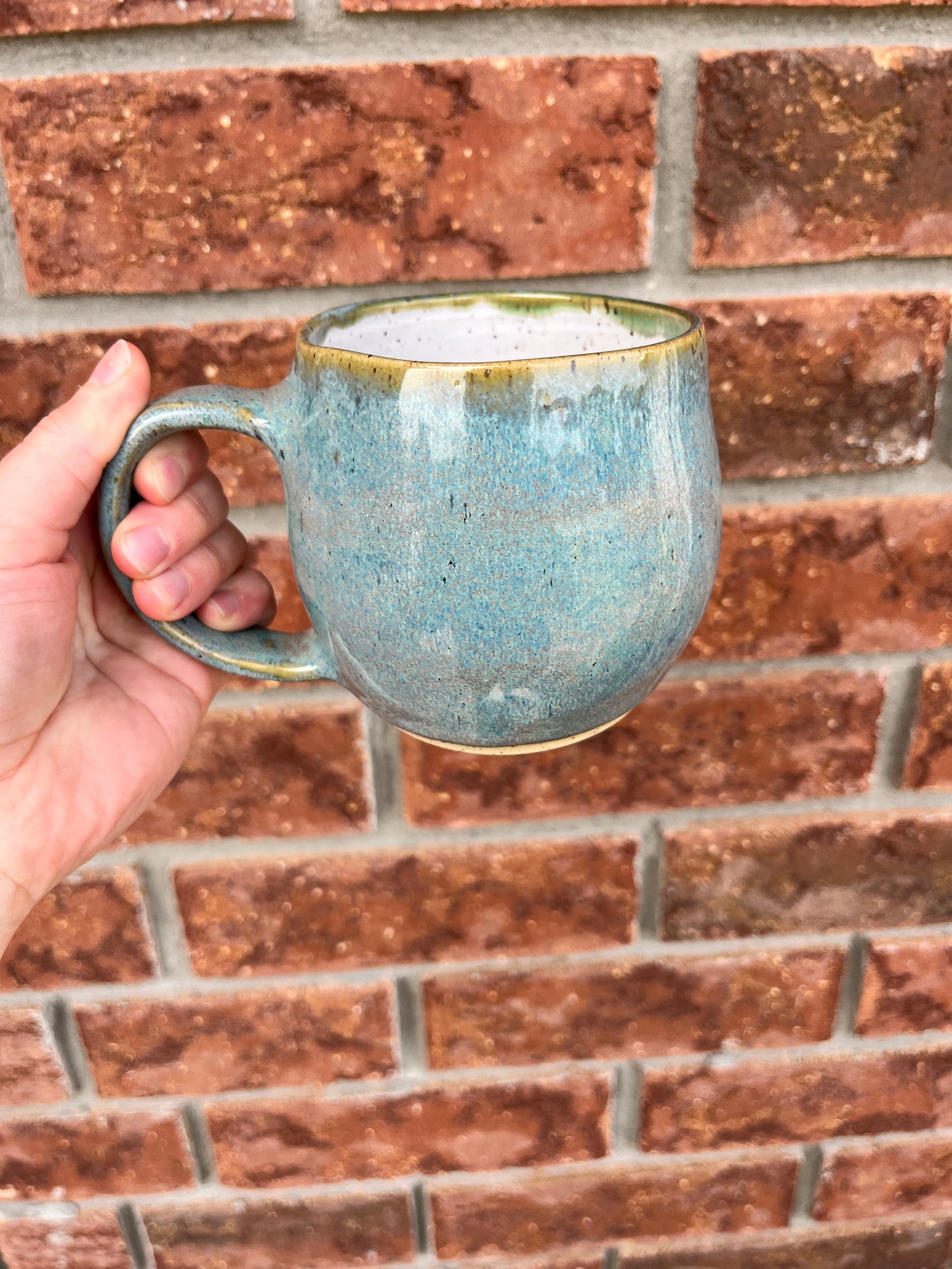 misty teal belly mug - 14oz
