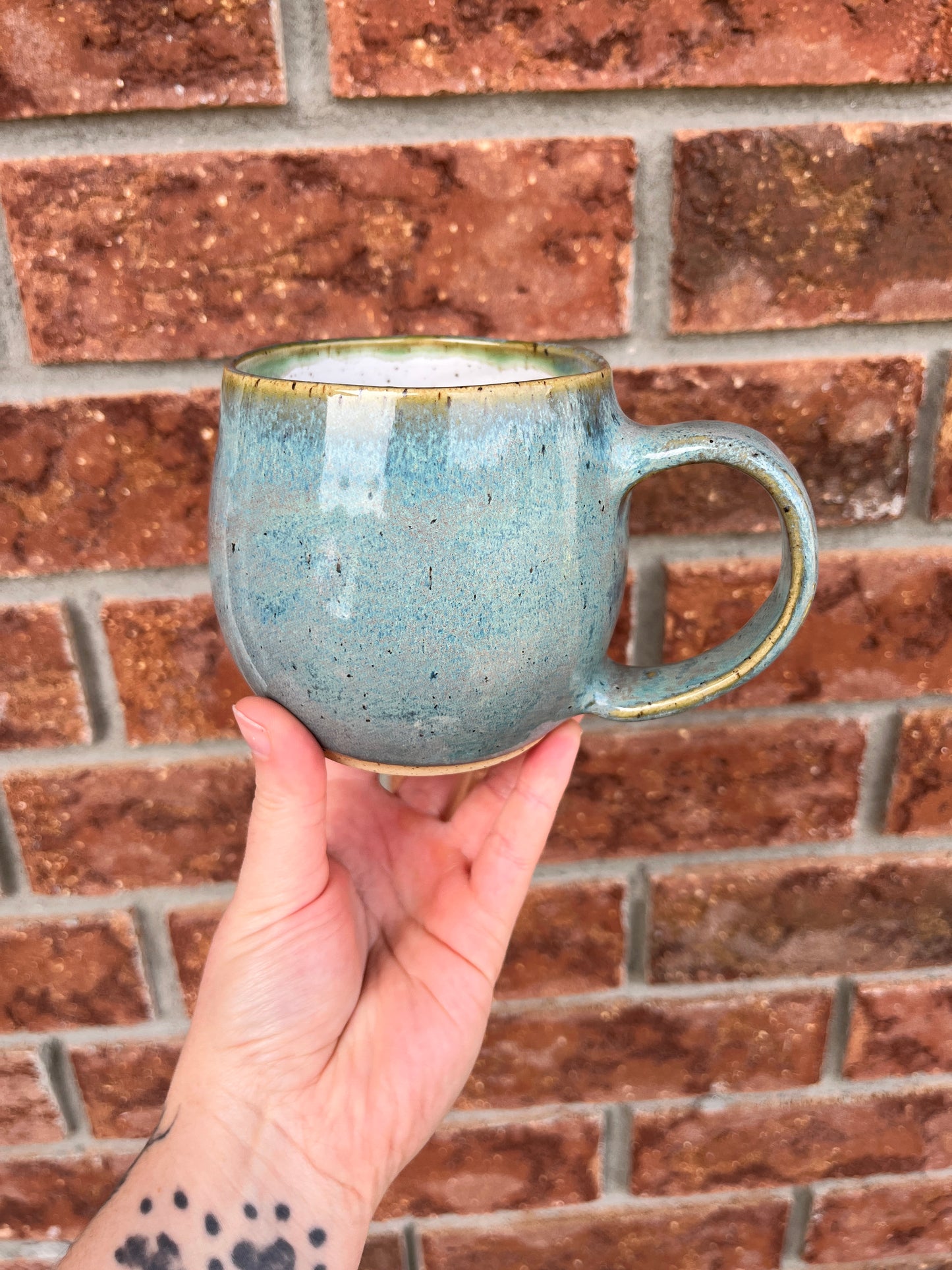 misty teal belly mug - 14oz