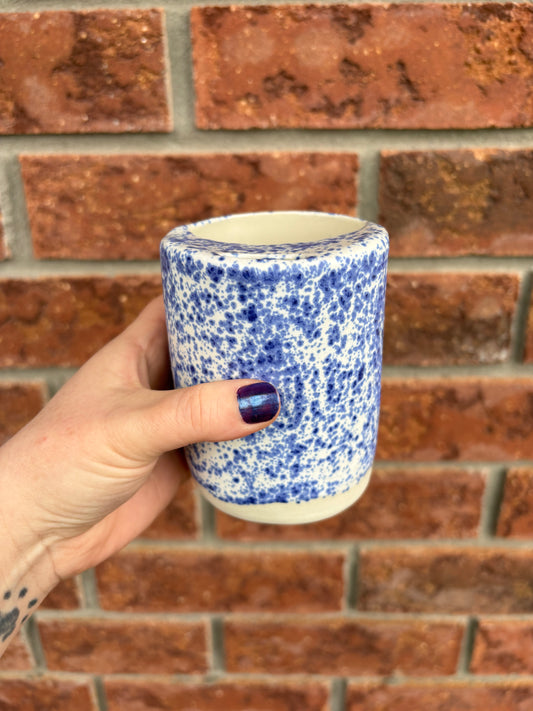 to-go cup spotty blue - 12oz