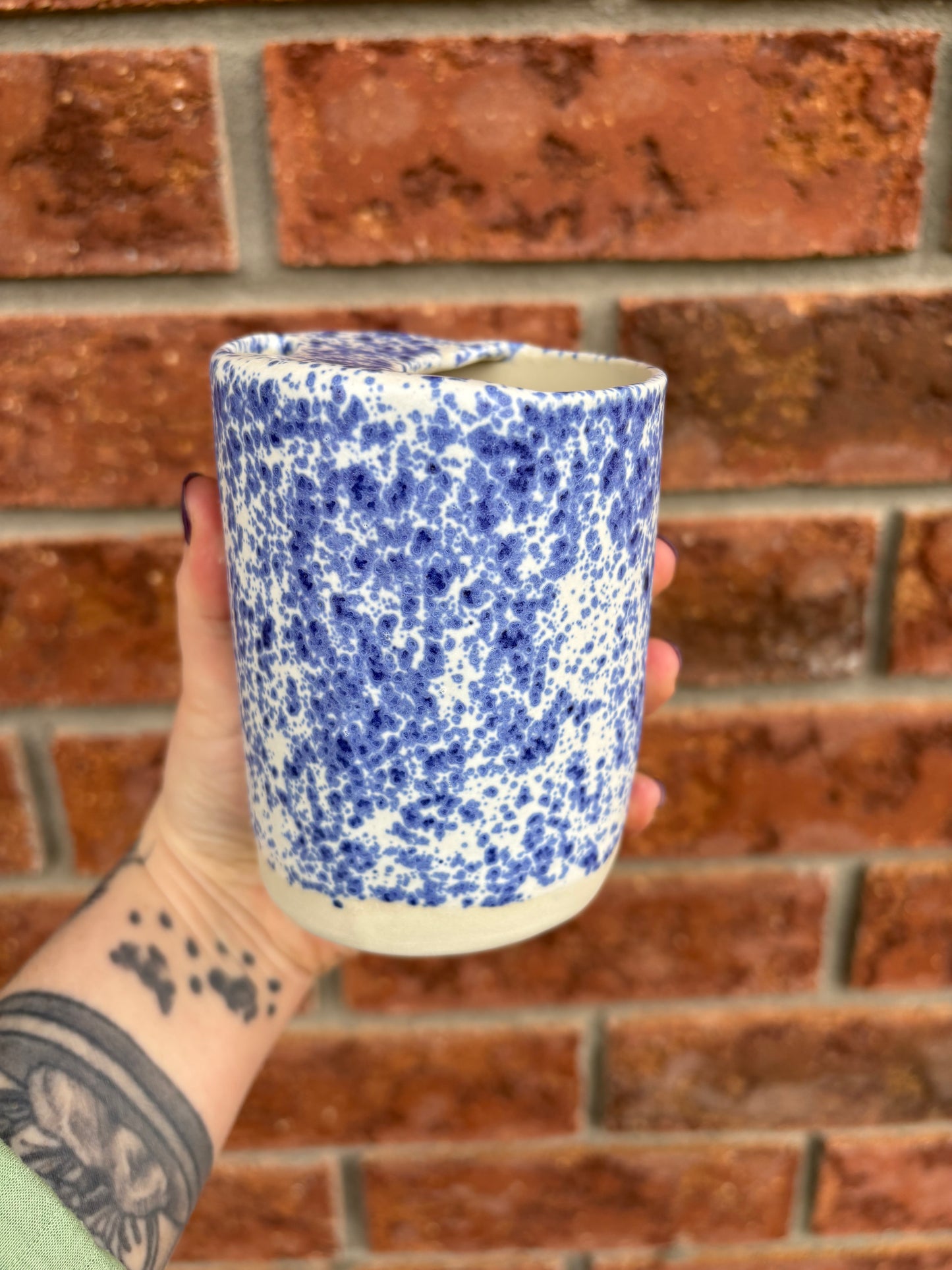 to-go cup spotty blue - 12oz