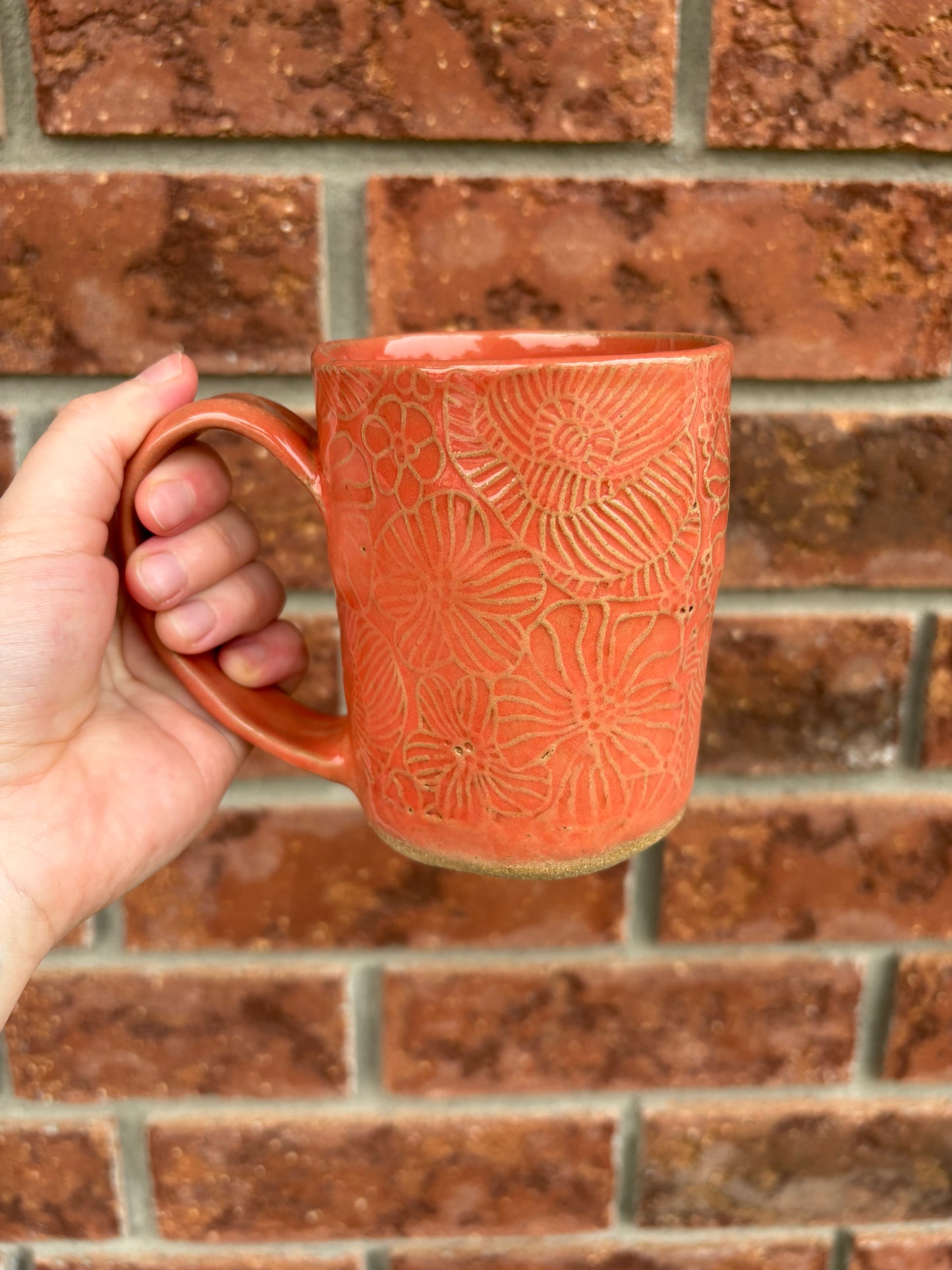 poppy textured mug - 12oz