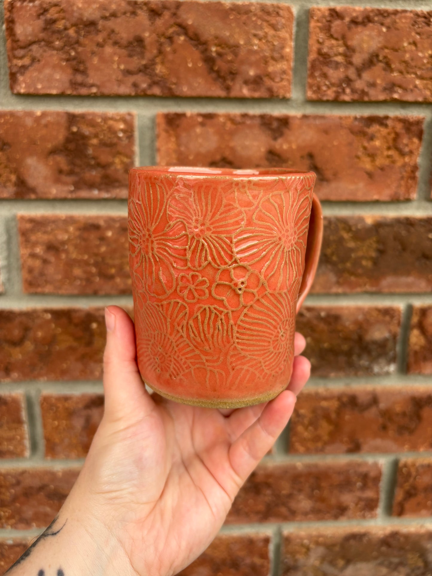 poppy textured mug - 12oz