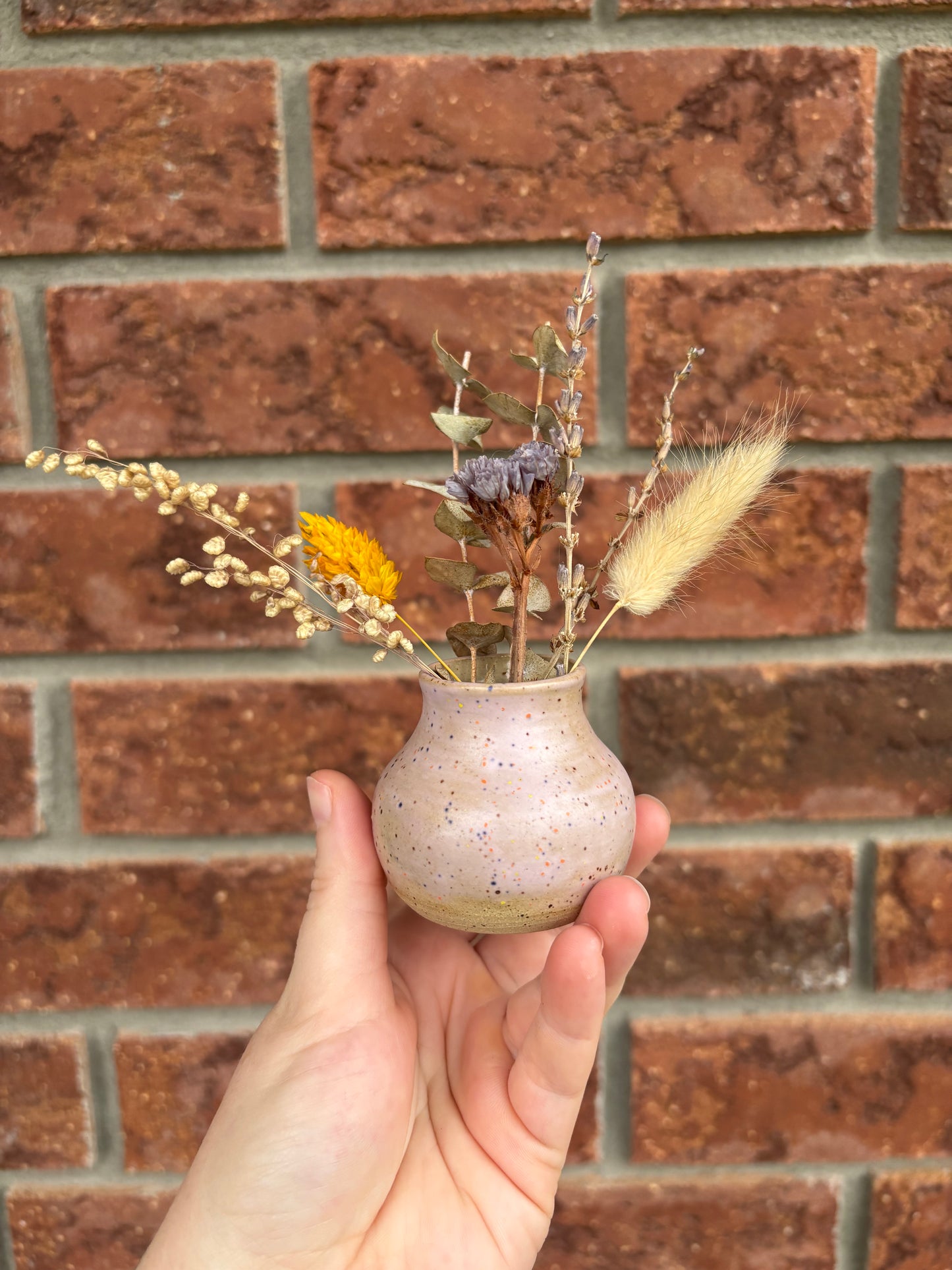 lilac speckle -  wee vase