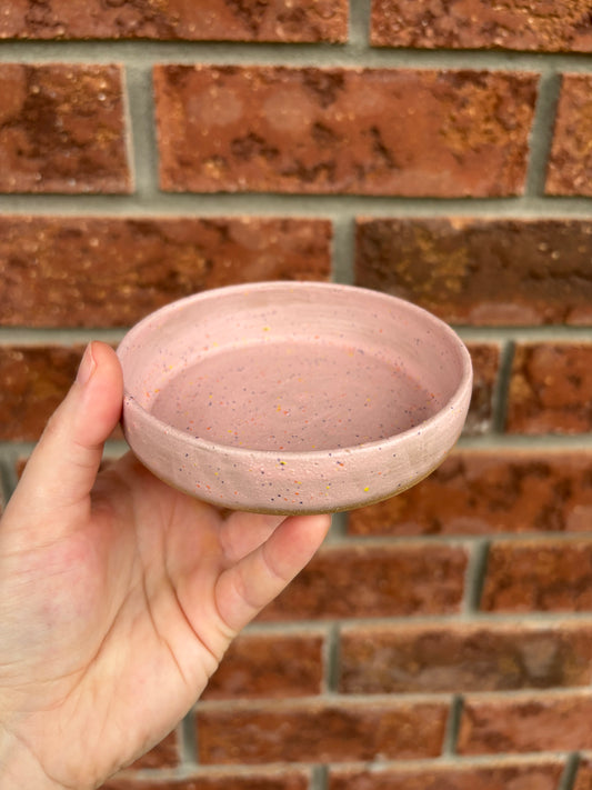 pink speckle - walled dish