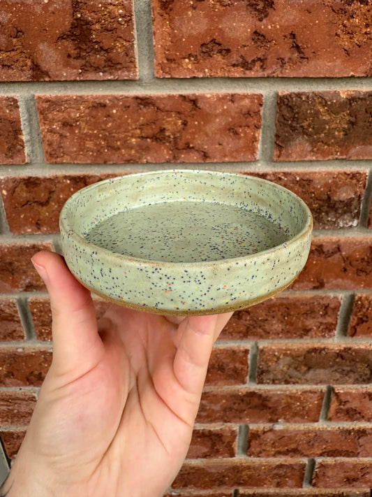green speckle - walled dish