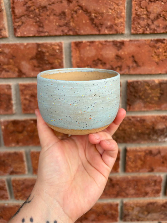 rainbow specks - blue snack bowl