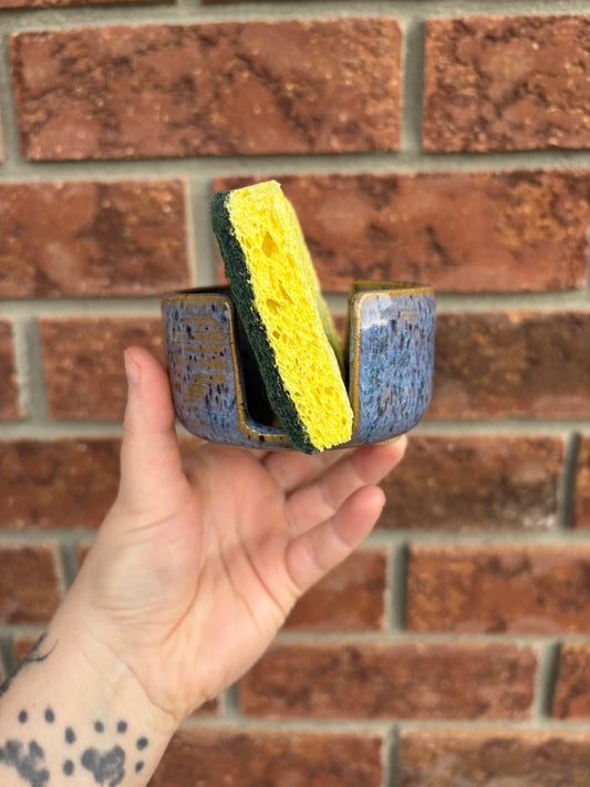 blue sponge holder