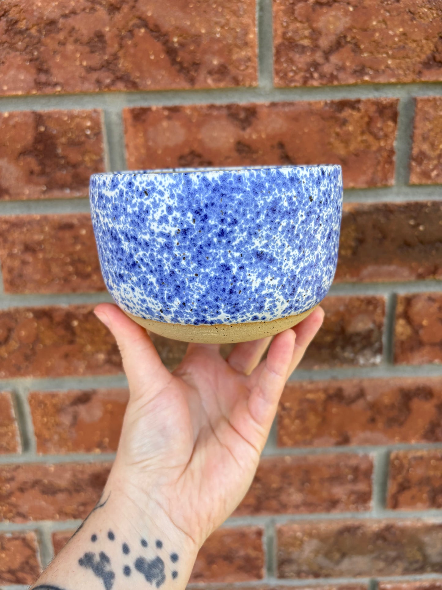 spotty blue - cereal bowl