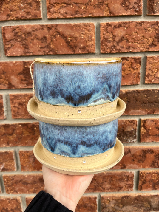 book end planter set - blue